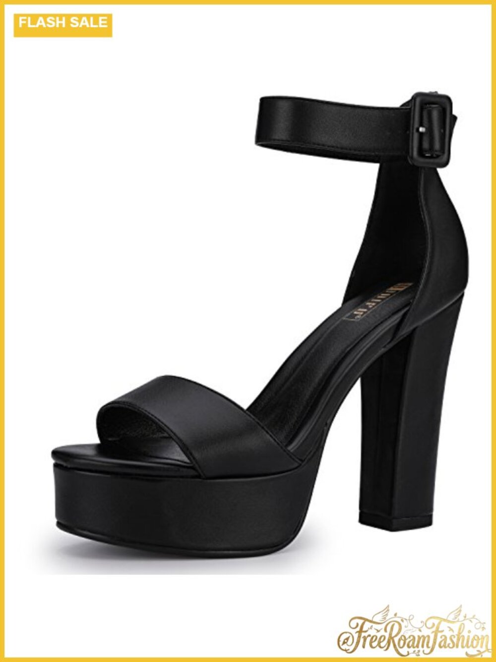 IDIFU Platform Block High Heels Open Toe Heeled Sandals